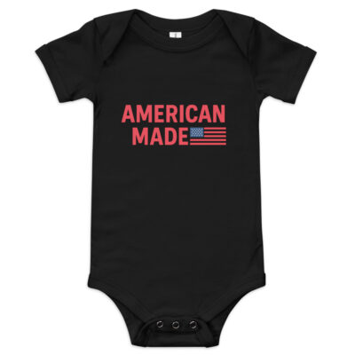 American Made Baby Onesie – Red Lettered Patriotic Edition