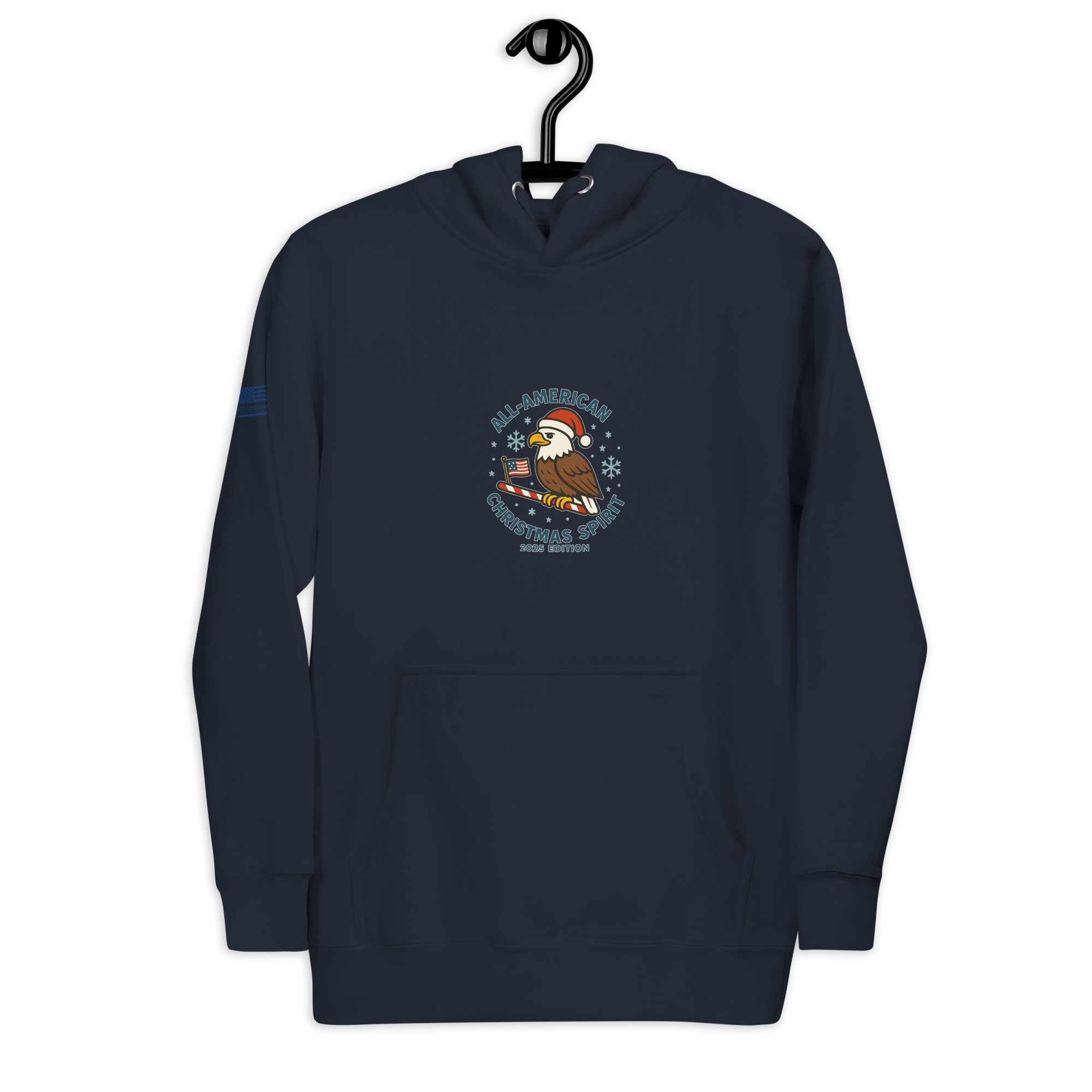 P4A - Patriotic Christmas Hoodie – American Eagle Holiday Hoodie - Image 4