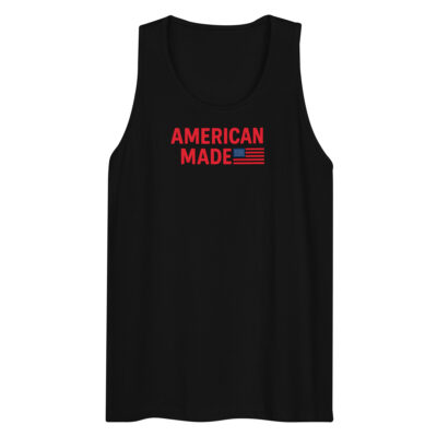 P4A - American Made Tank Top – Patriotic Men’s Red Letter Sleeveless Shirt