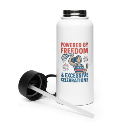 P4A - Patriotic Water Bottle with Straw Lid – 32oz Stainless Steel