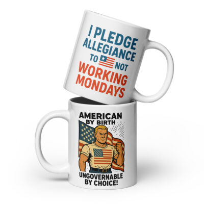 P4A - Ungovernable Patriotic Coffee Mug – White Glossy Freedom Mug | right