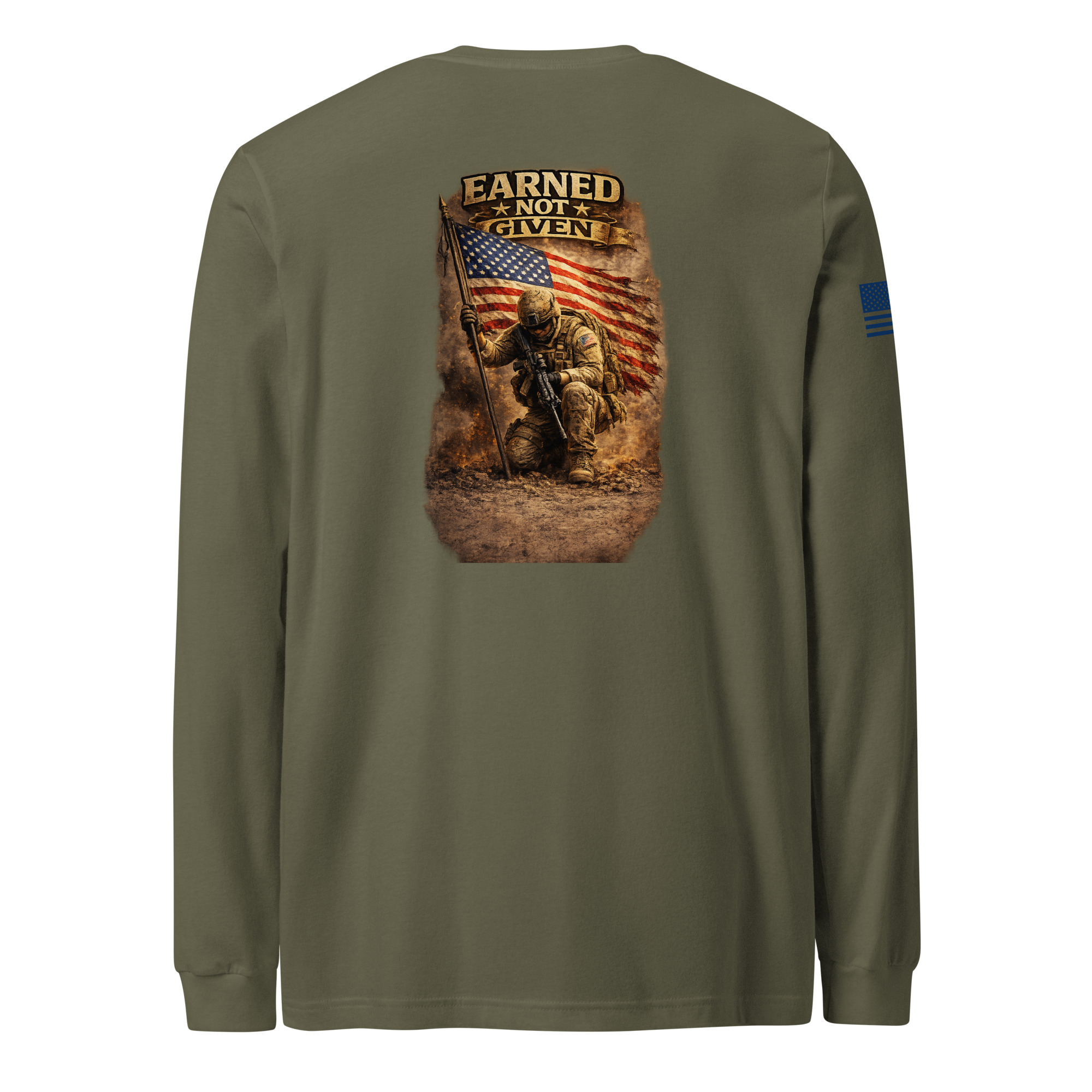 P4A - Earned. Not Given. Standing Guard Since 1776 — Premium Patriotic Long Sleeve T-Shirt - Image 20