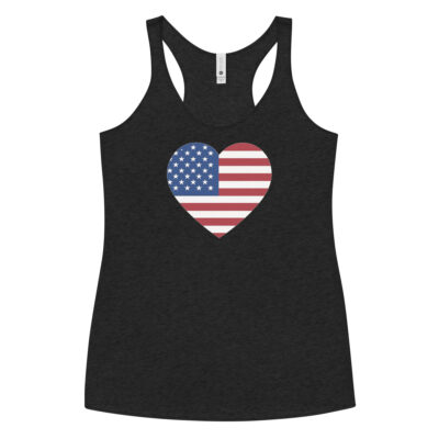 P4A - American Flag Heart Racerback Tank | Patriotic Women’s Top